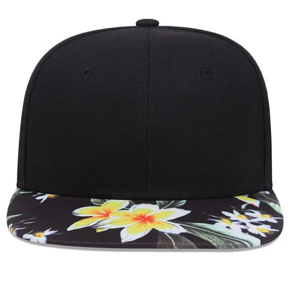 Fashion Hip Hop Flower Hat Brim Colorful Pattern Baseball Cap