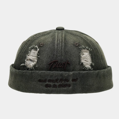 Vintage Distressed Ripped American Skullcap