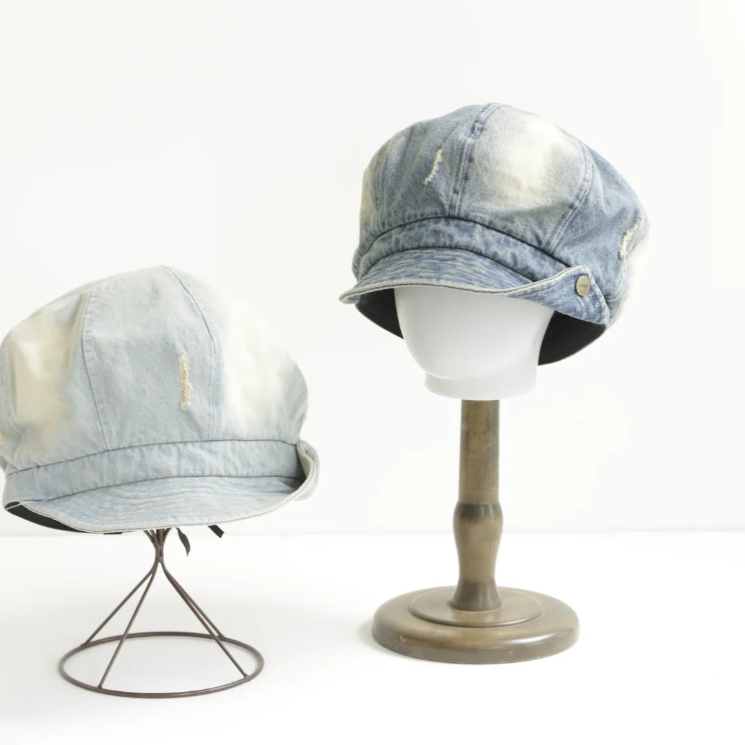 Women's Denim Cotton Baker Boy Hat