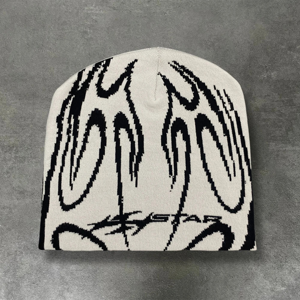 Casual Hip-Hop Street Style Striped Jacquard Pullover Hat