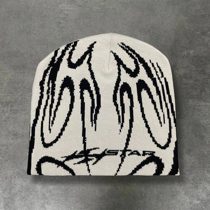 Casual Hip-Hop Street Style Striped Jacquard Pullover Hat