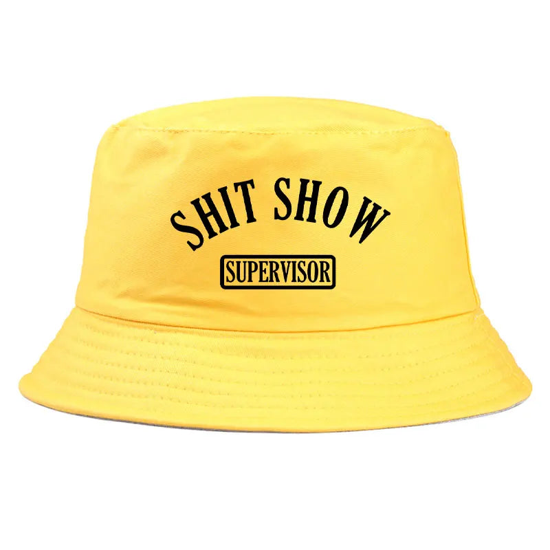 Shit Show Print Reversible Bucket Hat Funny Sarcastic Summer Fisherman