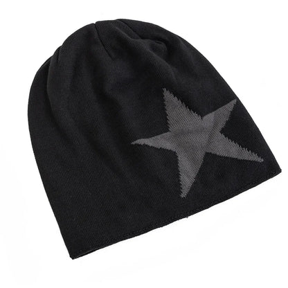 New Unisex Slouchy Winter Hats Five Star Pattern Warm Hats