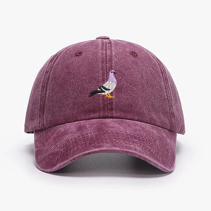 Embroidery Pigeon Design Spring Vintage Baseball Caps
