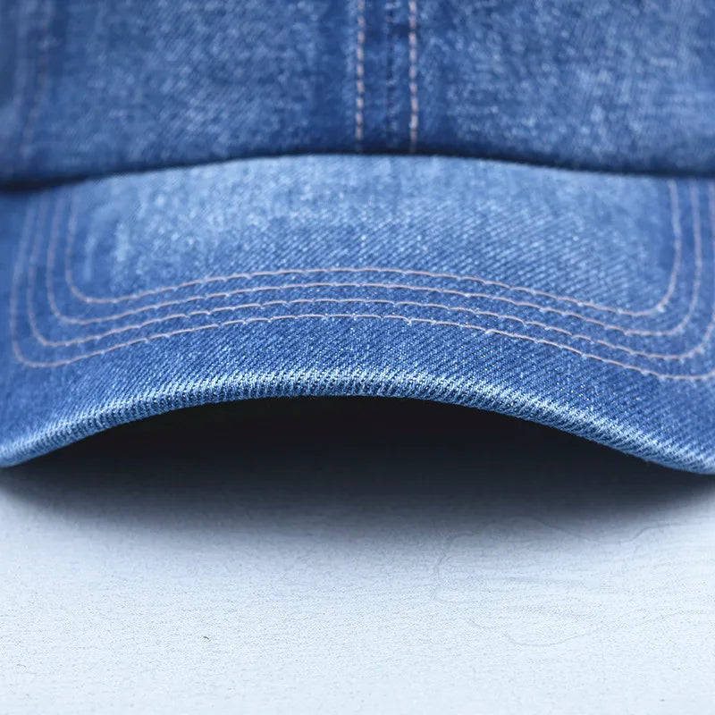 Vintage Solid Baseball Cap Washed Denim Sports Hat Men