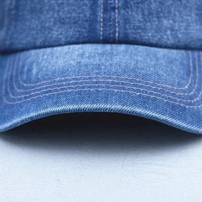 Vintage Solid Baseball Cap Washed Denim Sports Hat Men
