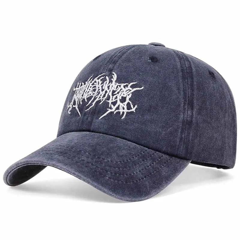 Vintage Washed Punk Hip Hop Baseball Cap Embroidered Dad Hat Vintage Classic Style