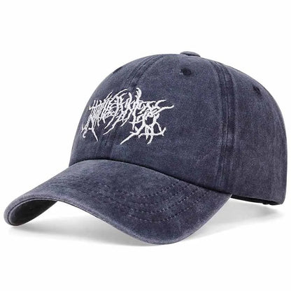 Vintage Washed Punk Hip Hop Baseball Cap Embroidered Dad Hat Vintage Classic Style