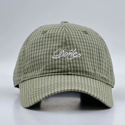 Korean Style Plaid Letter Embroidered Baseball Cap