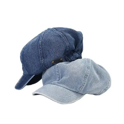 Spring And Autumn Cotton Solid Octagonal Hats