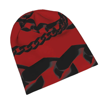 Red Black Chain Pattern Beanie Hats Bonnet Hats Men Women