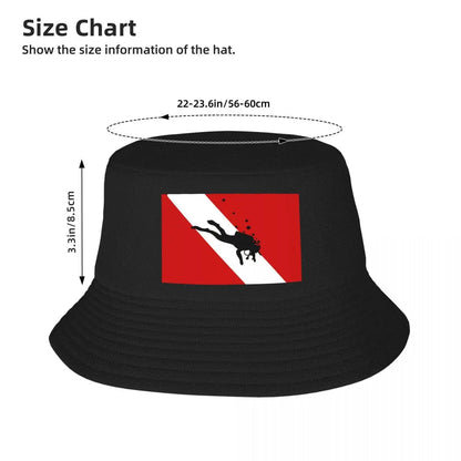 Custom Scuba Dive Flag Bubble Bucket Hat Women Men