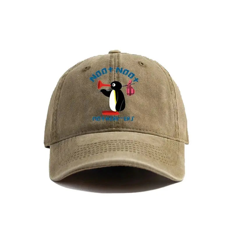 Noot Noot Pingu Distressed Baseball Cap Cool Men Women