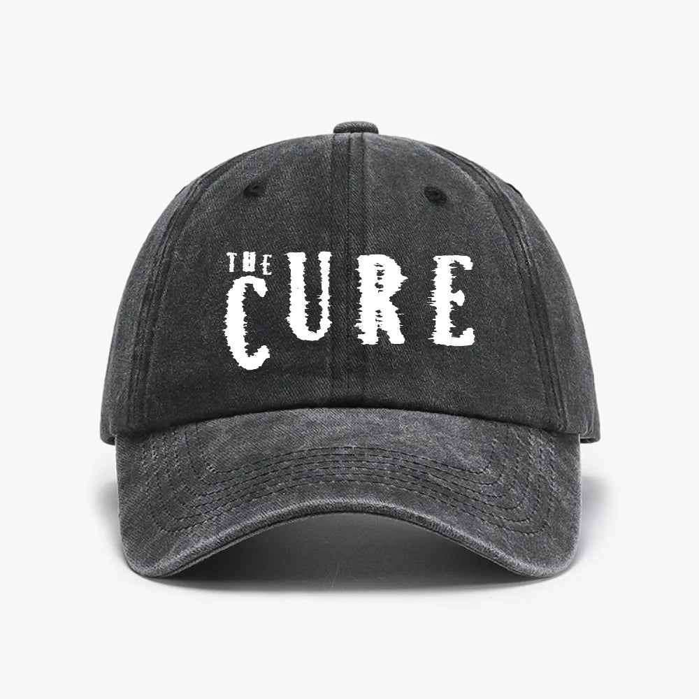 The Cure Cap Washed Distressed Denim Caps