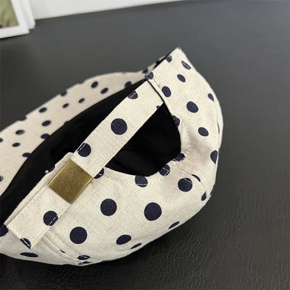 Cap Women Newsboy Hat Dots Print Sun Protection