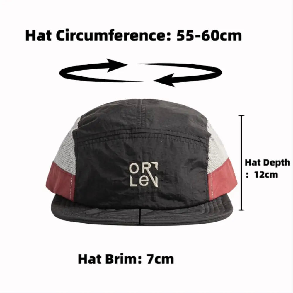 Breathable Mesh 5 Panel Baseball Cap Nylon Color Embroidered Adjustable