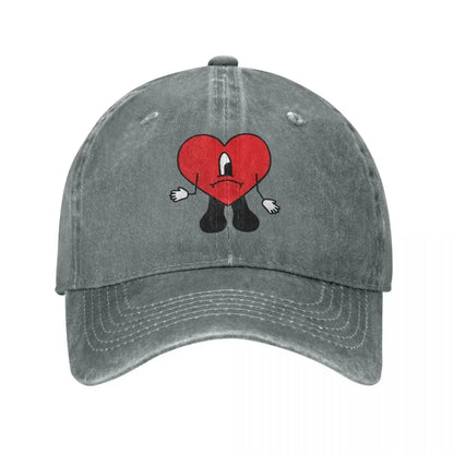 New Bad Bunny Denim Baseball Cap Snapback Hat Men Women Outdoor