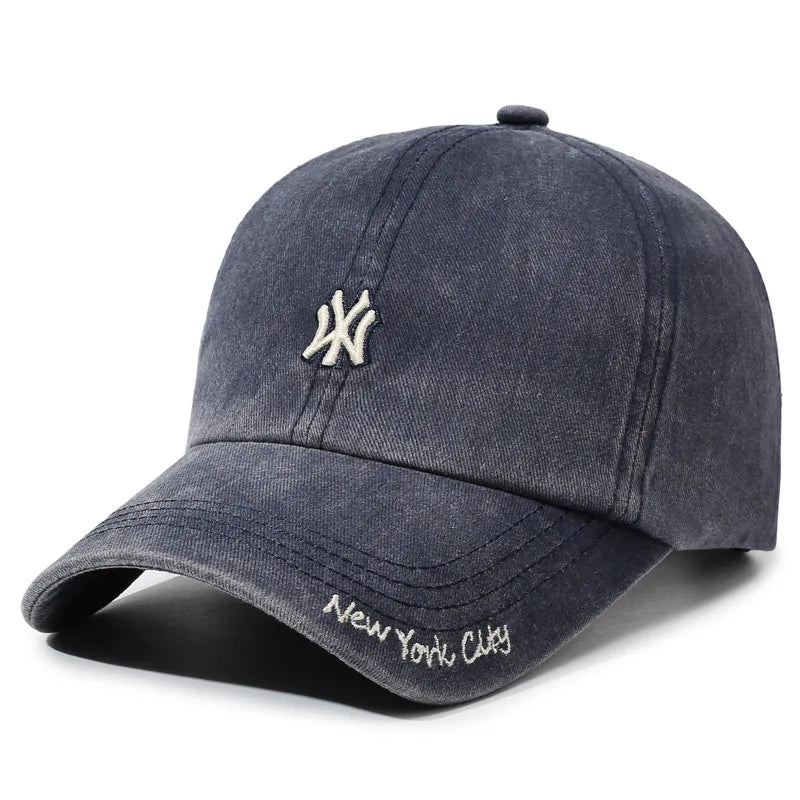 New Unisex Letter Embroidery Hole Denim Baseball Caps