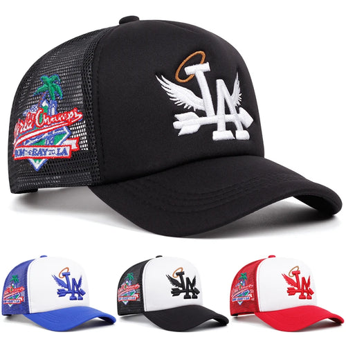 Personalized Baseball Hat LA Wings Side Coconut Tree Street HipHop