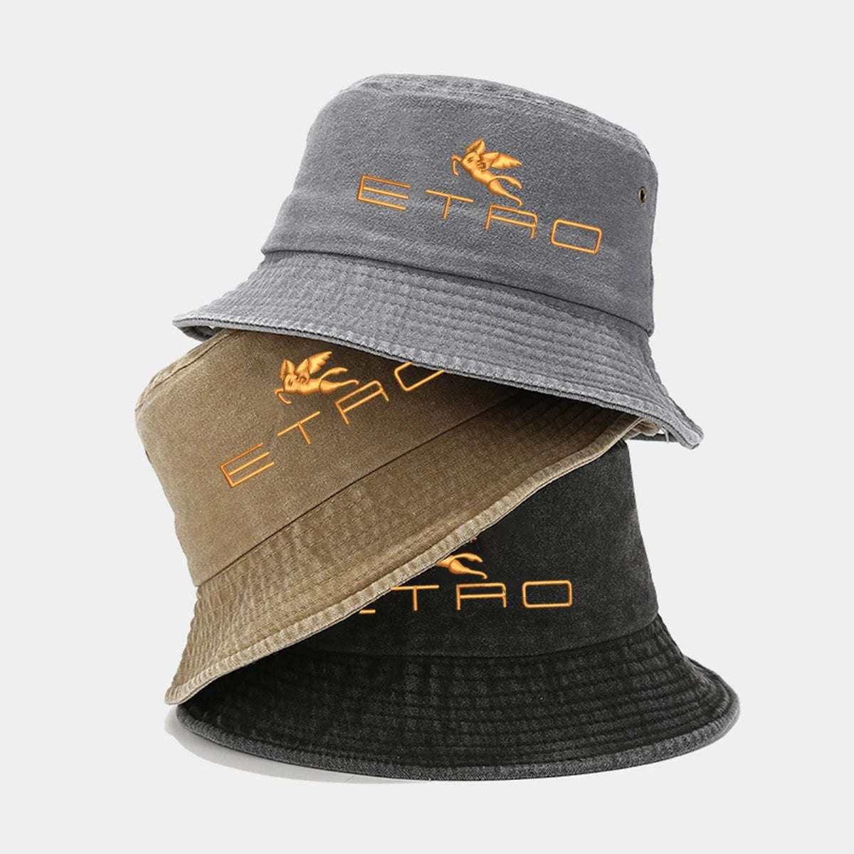 Retro Sunshade Embroidered Fisherman Hat
