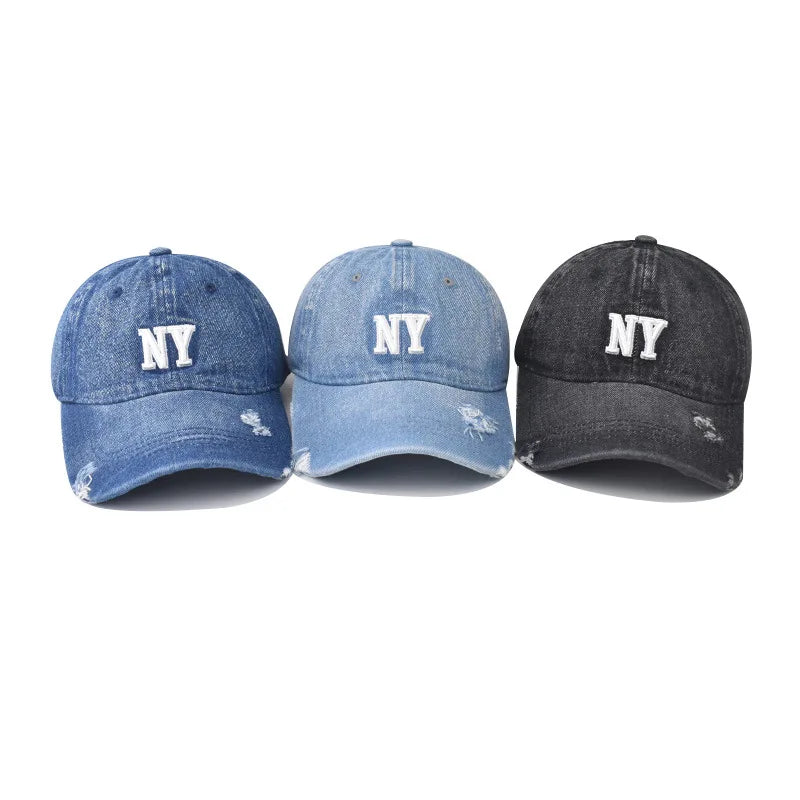 Unisex Letter Embroidery Denim Baseball Cap