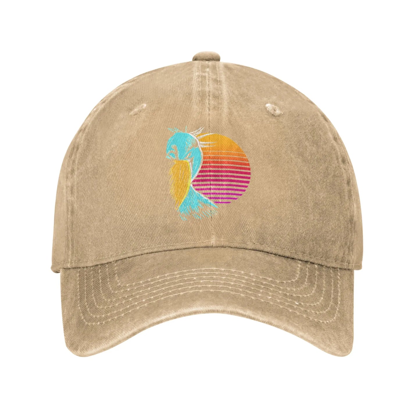 Spring Retro Sunset Shoebill Stork Shoe Bill Bird Baseball Cap