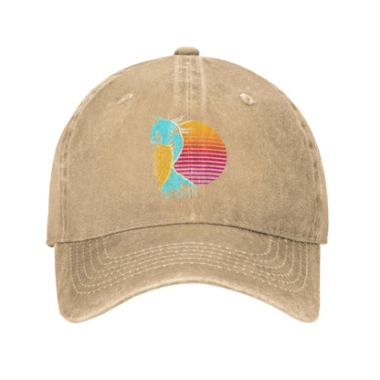 Spring Retro Sunset Shoebill Stork Shoe Bill Bird Baseball Cap
