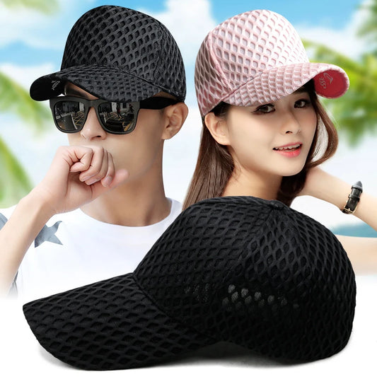 Summer Man Large Head Mesh Breathable Baseball Cap