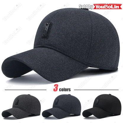 Winter Ear Protection Warm Baseball Cap Hat Sun Hats With Hidden Ear Protection Velvet Design
