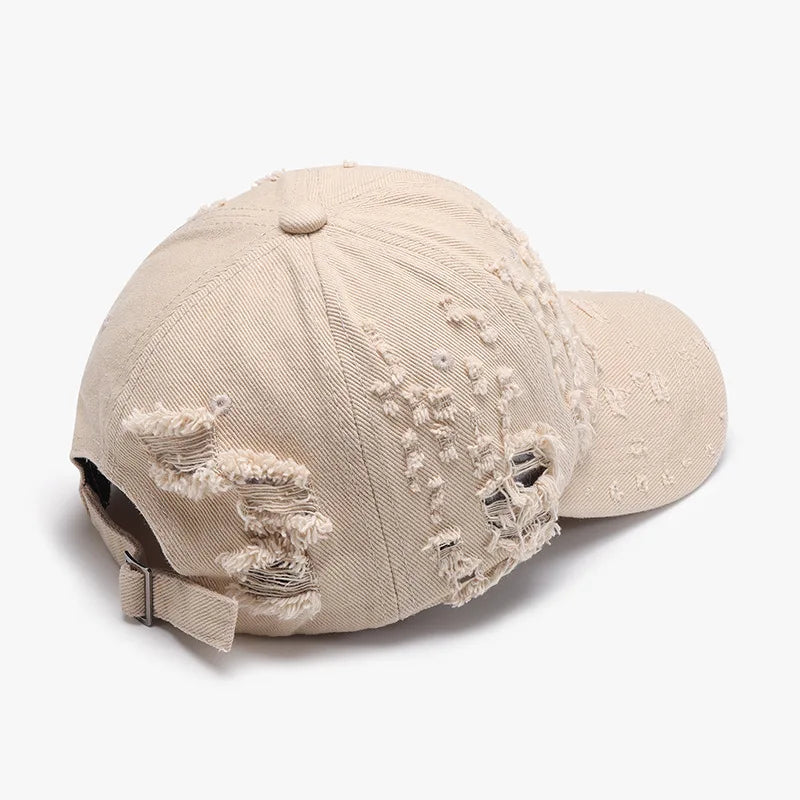 Spring Soft-Top Washed Distressed Curved Brim Baseball Cap