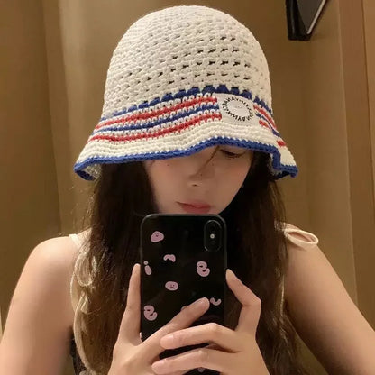 Sun Hat Striped Fisherman Hat Women's