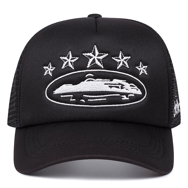 Five Star Mesh Hat Men's Street Hip Hop Hat Women's Outdoor Baseball Hat