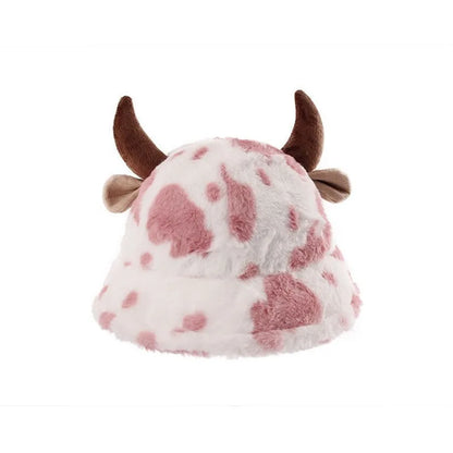 Women's Cow Print Horn Fisherman Hat