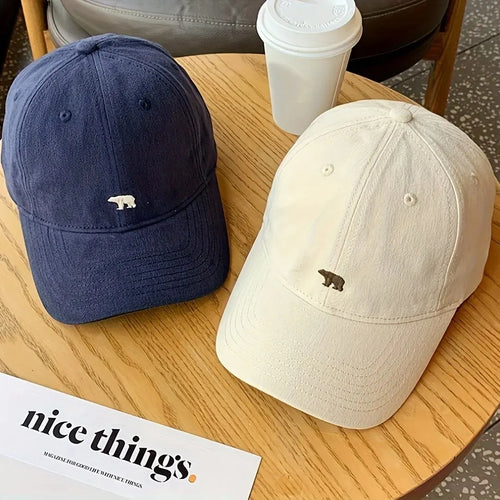 Stylish Bear Embroidered Baseball Cap Hat Men Women Unisex Baseball Cap