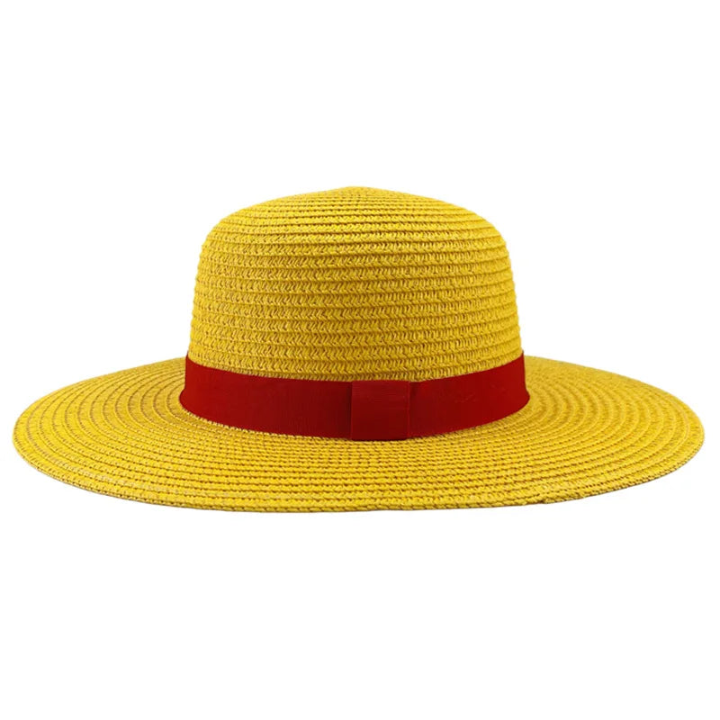 Brown Luffy Unisex Flat Straw Hat
