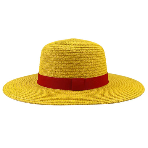 Brown Luffy Unisex Flat Straw Hat