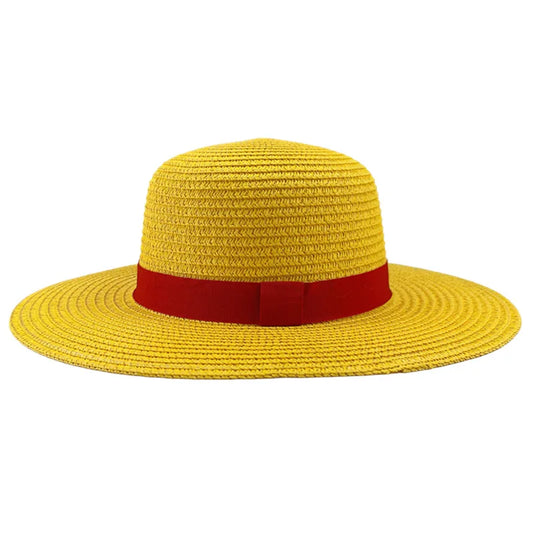 Brown Luffy Unisex Flat Straw Hat