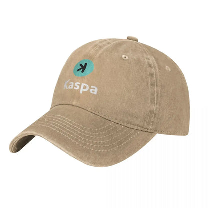 Kaspa KAS Crypto Altcoin - Clean Stacked Green Logo Fashion Baseball Cap