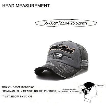 Skateboard Hat 1969 Alphabet Embroidered Hip Hop Hat