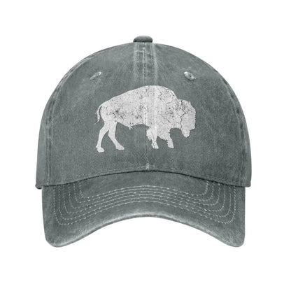 Distressed Buffalo Retro Bison Animal Lover Gifts Cowboy Hat