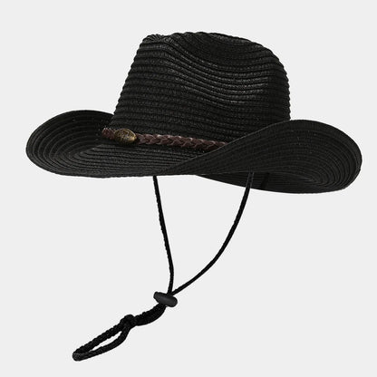 Summer UPF50+ Wide Brim Sun Hat Outdoor Western Cowboy Fisherman Cap