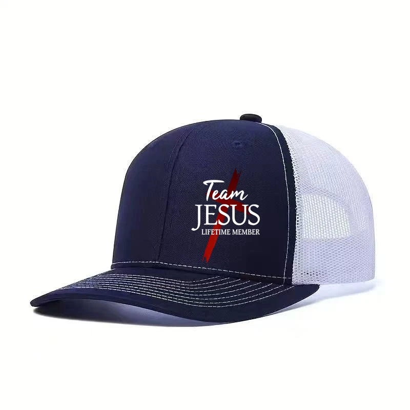 Team Jesus Lightning Mesh Hat Multi Color Contrast Breathable Mesh Fabric Hardcore Believers Street Explosion Artifact