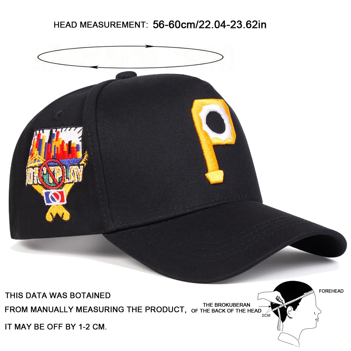 Unisex Personalized P Letter Embroidery Baseball Caps Spring Autumn