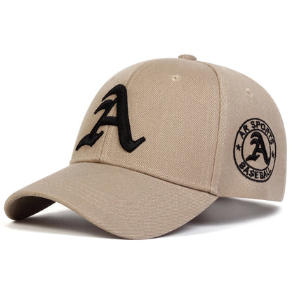 Unisex Gothic Letter A Embroidery Baseball Caps Autumn Outdoor Adjustable Casual Hats Sunscreen Hat