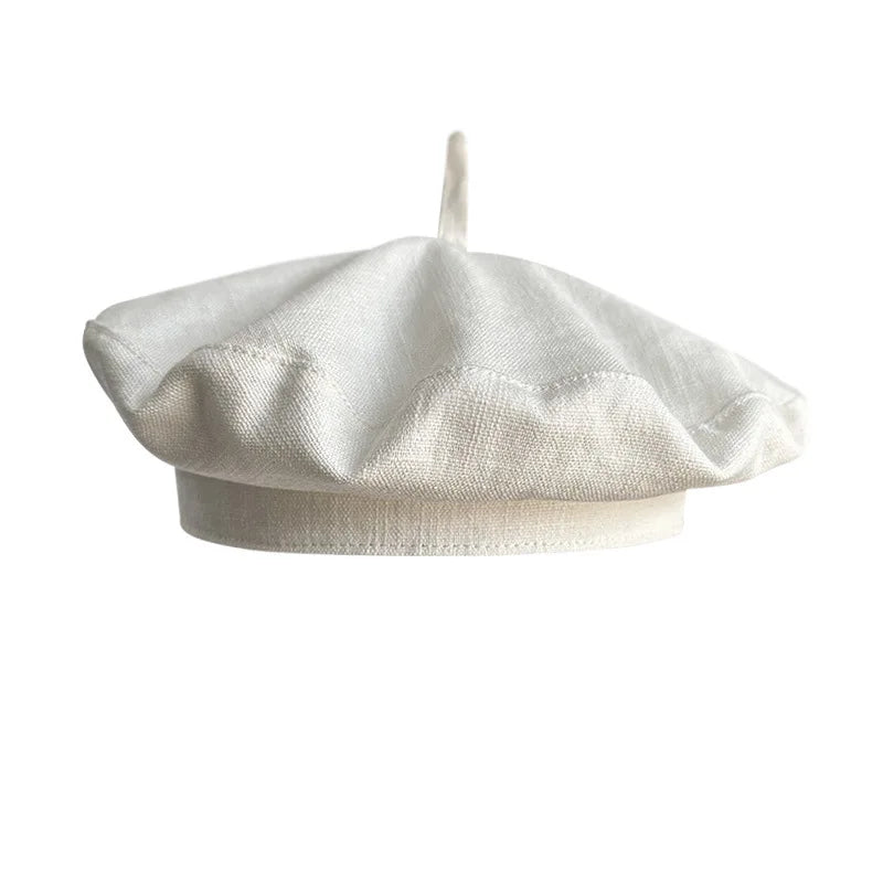 Spring Summer Yellow Linen Beret Korean Style Literary Painter Cap