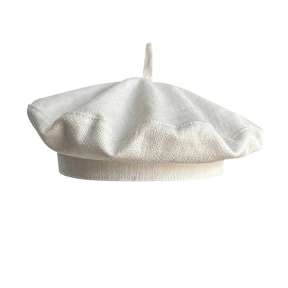 Spring Summer Yellow Linen Beret Korean Style Literary Painter Cap
