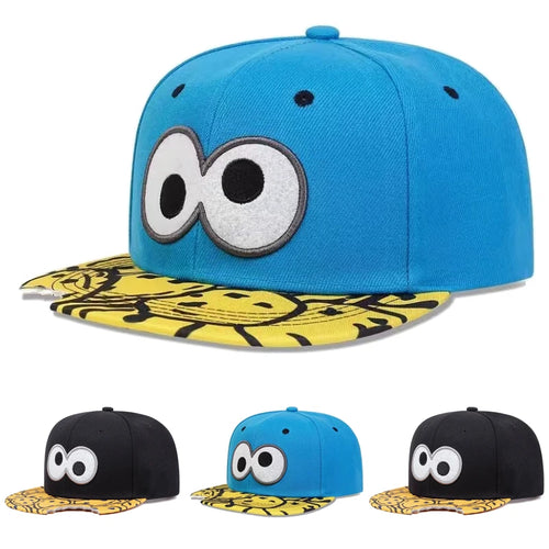 Fashionable Eye Embroidered Flat Edge Hat Men's Personalized Street HipHop Hat Women's