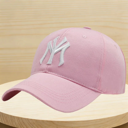 Vintage NY Logo Embroidery Baseball Cap, Casual Cotton Adjustable Dad Hat
