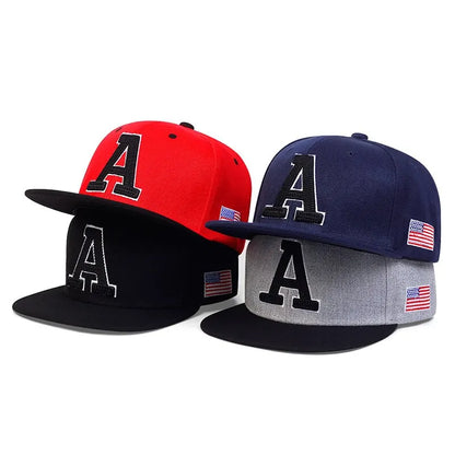Unisex Simple Letter A Embroidery Hip Hop Hats Outdoor Adjustable Casual Baseball Caps Sunscreen Hat