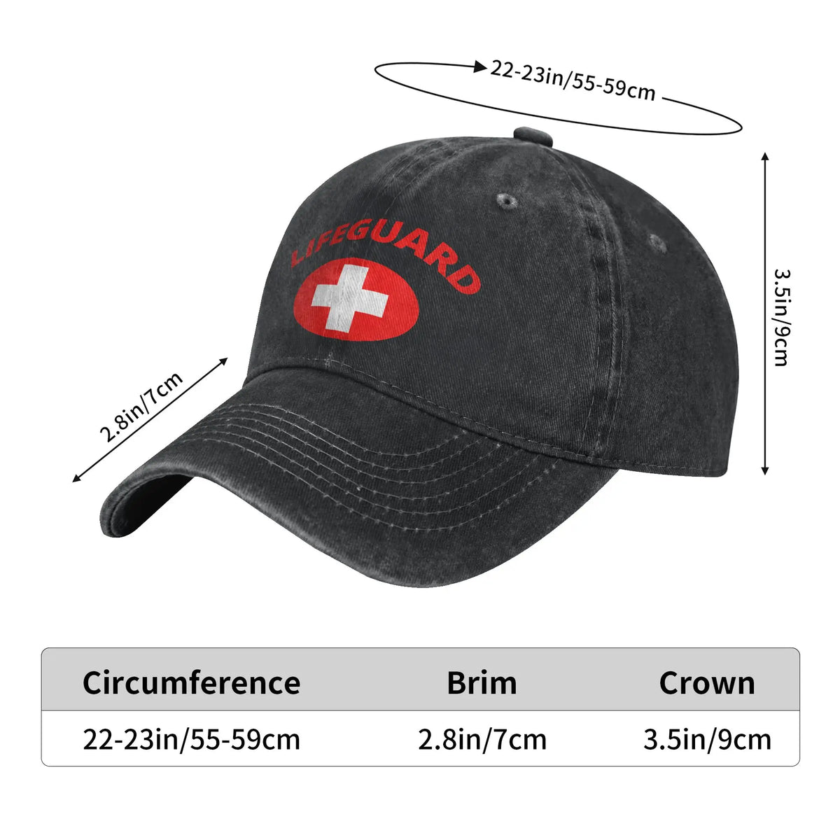 Washed Baseball Cap Lifeguard Summer